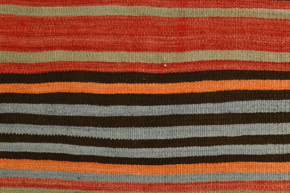 Couloir Vintage Rayé – Tapis Kilim Graphique Tissé Main, 77x360 Cm