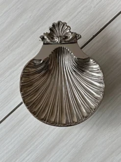 coupelle coquillage argenté, vide poche en forme de coquillage