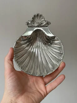 coupelle coquillage argenté, vide poche en forme de coquillage