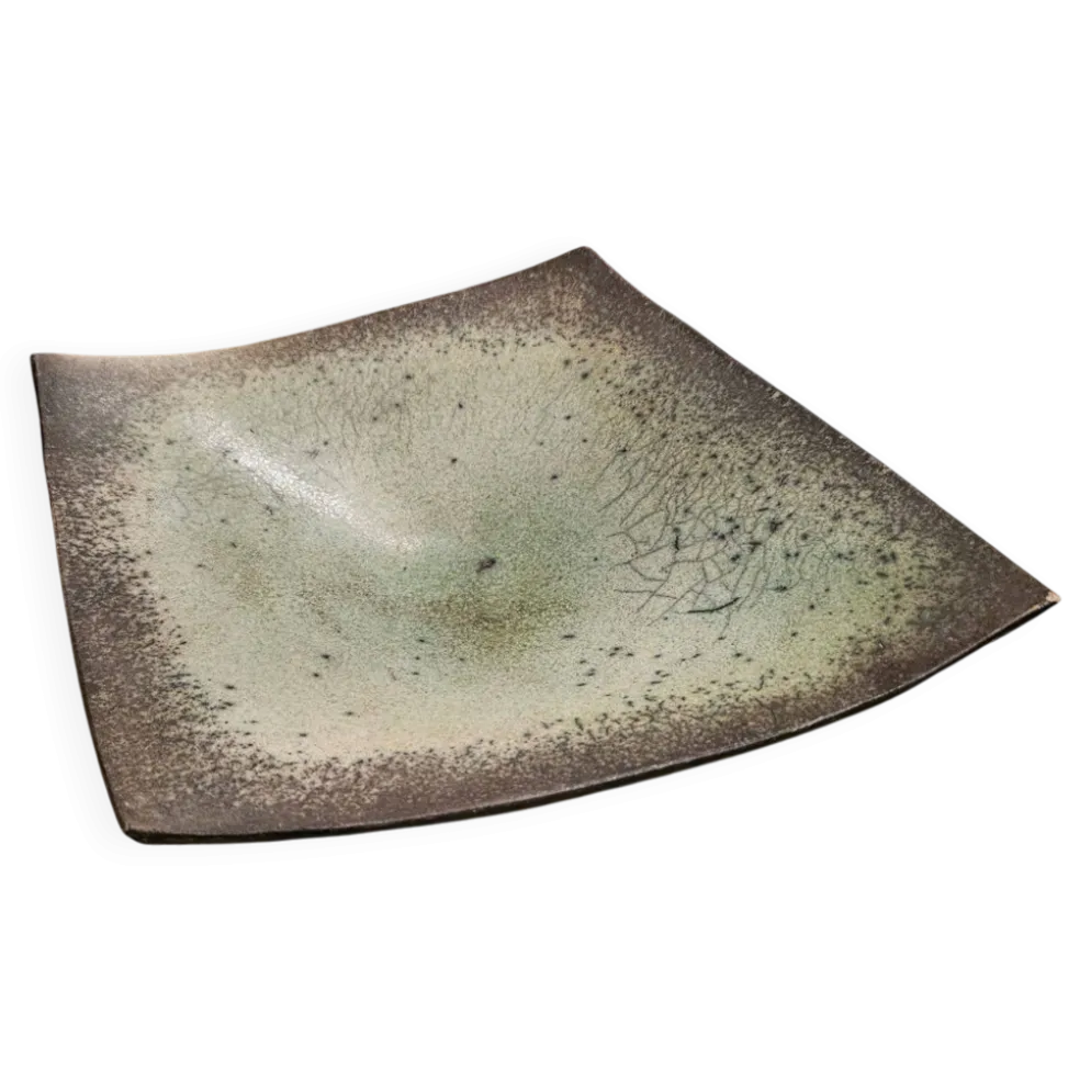Coupe Losange En Raku Signée Annie Braut