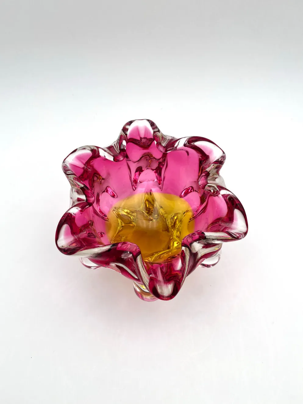 Coupe Vide-Poche Josef Hospodka Chribska Sommerso Rose 14cm 1.78kg