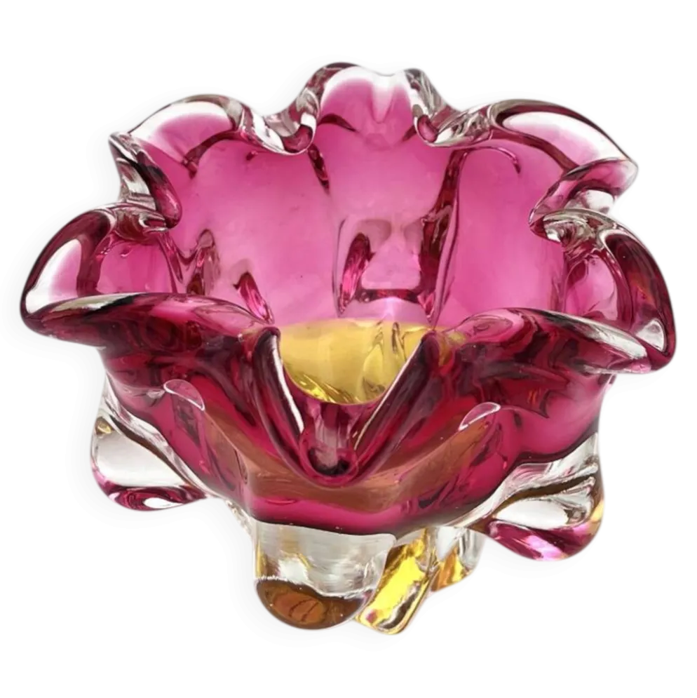 Coupe Vide-Poche Josef Hospodka Chribska Sommerso Rose 14cm 1.78kg