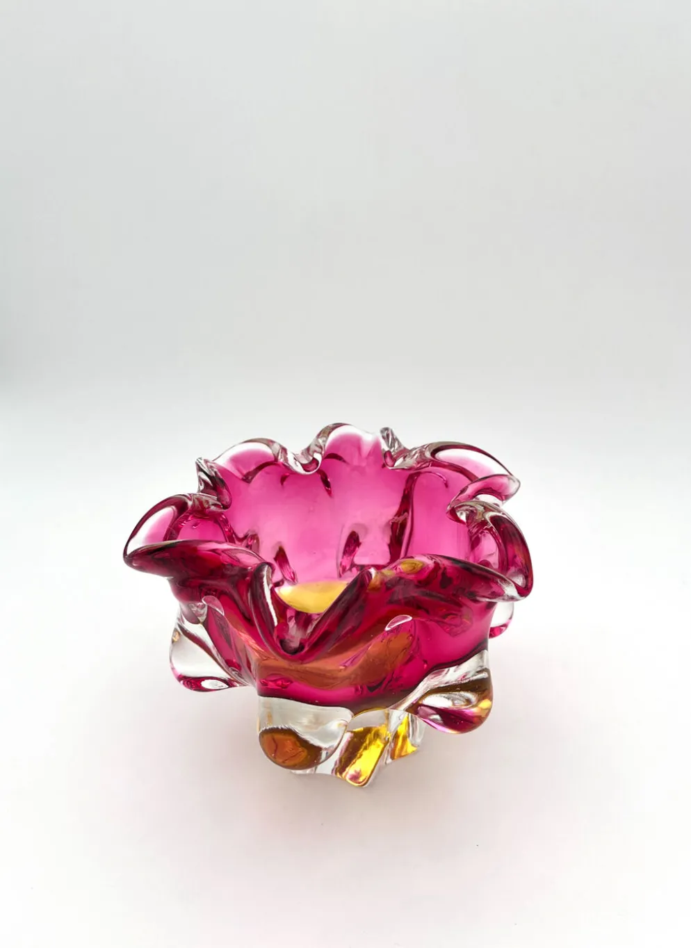 Coupe Vide-Poche Josef Hospodka Chribska Sommerso Rose 14cm 1.78kg