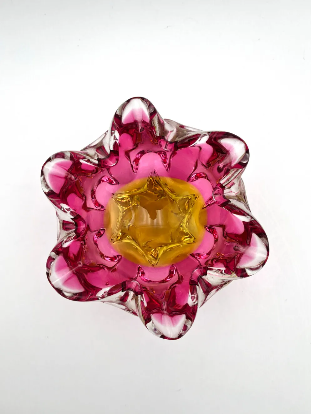 Coupe Vide-Poche Josef Hospodka Chribska Sommerso Rose 14cm 1.78kg
