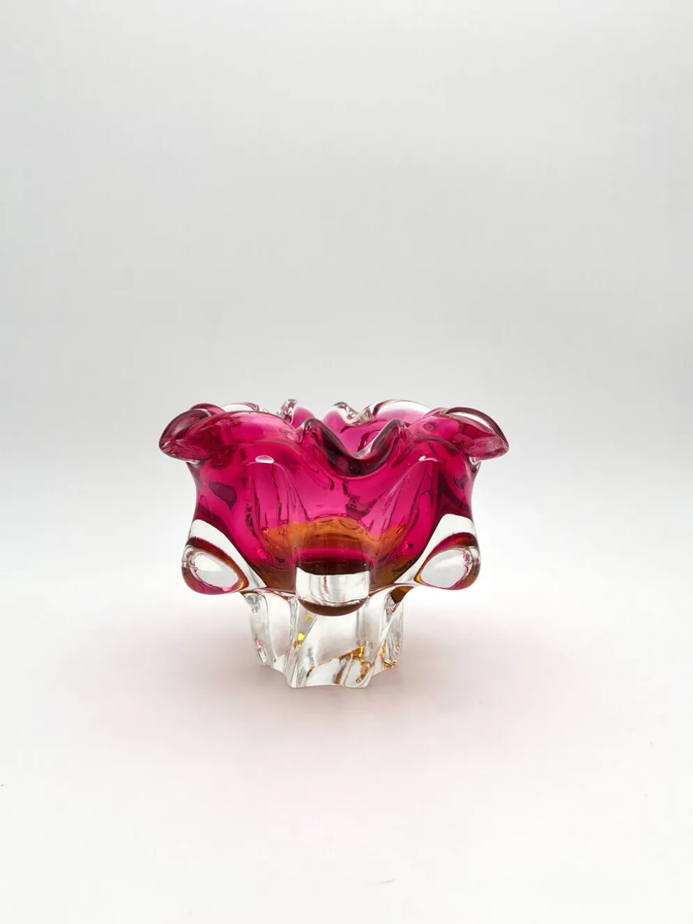 Coupe Vide-Poche Josef Hospodka Chribska Sommerso Rose 14cm 1.78kg