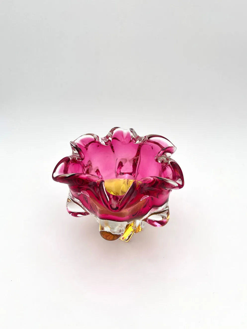Coupe Vide-Poche Josef Hospodka Chribska Sommerso Rose 14cm 1.78kg
