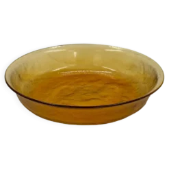 Coupe vintage en verre ambré texturé, style verre glacé scandinave