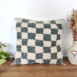 Coussin berbère Damier Gris Béni Ouarain