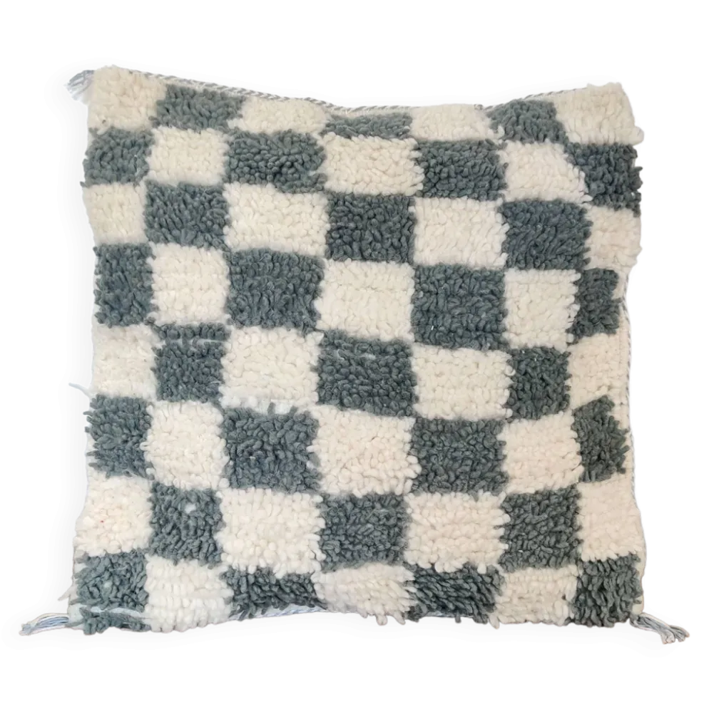 Coussin berbère Damier Gris Béni Ouarain
