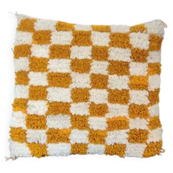 Coussin berbère Damier Jaune Béni Ouarain