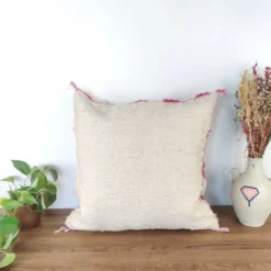 Coussin berbère damier magenta