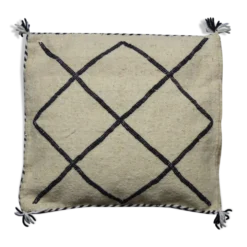 Coussin berbère kilim blanc et noir
