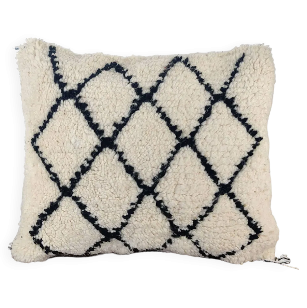 Coussin berbère losanges noirs