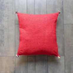 Coussin berbère marocain rouge et blanc