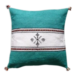 Coussin berbère marocain vert et blanc
