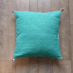 Coussin berbère marocain vert et blanc