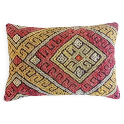 Coussin en kilim en laine tissé à la main vintage, style mauresque, milieu du 20e siècle