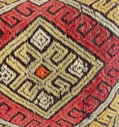 Coussin en kilim en laine tissé à la main vintage, style mauresque, milieu du 20e siècle