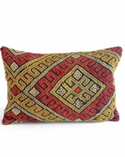Coussin en kilim en laine tissé à la main vintage, style mauresque, milieu du 20e siècle