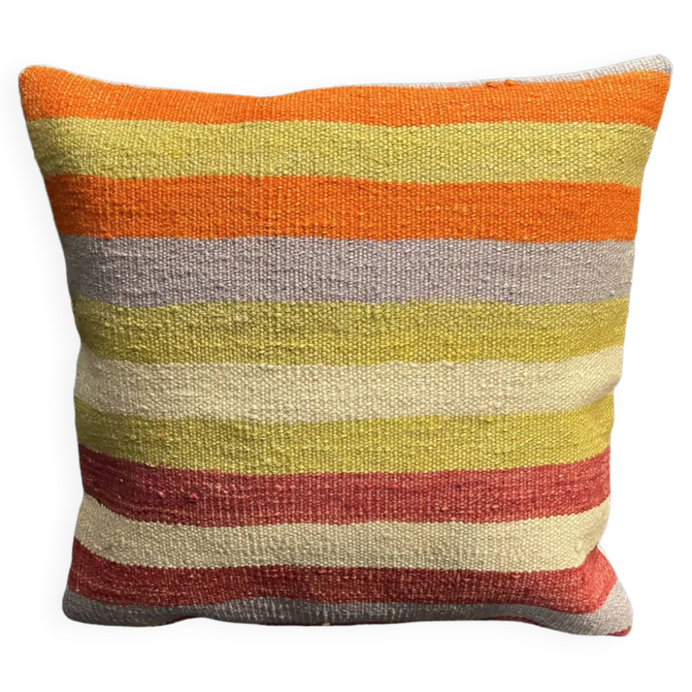 Coussin en laine turque à rayures