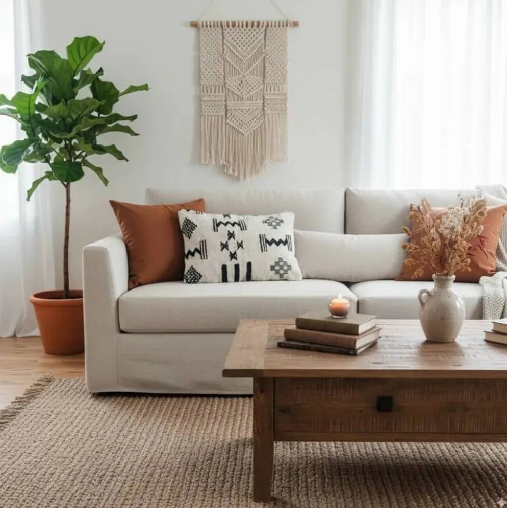 Coussin kilim géométrique noir & blanc