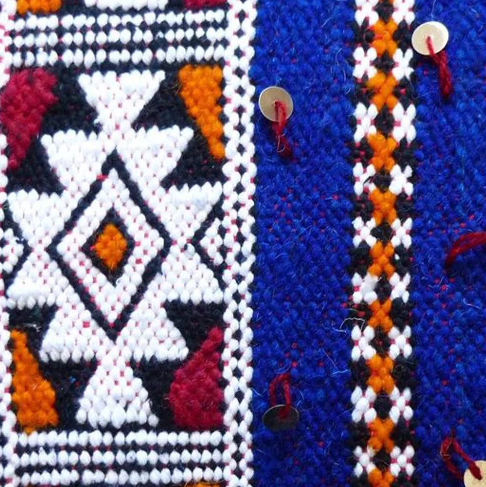 Coussin kilim marocain bleu