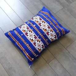 Coussin kilim marocain bleu