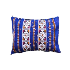 Coussin kilim marocain bleu