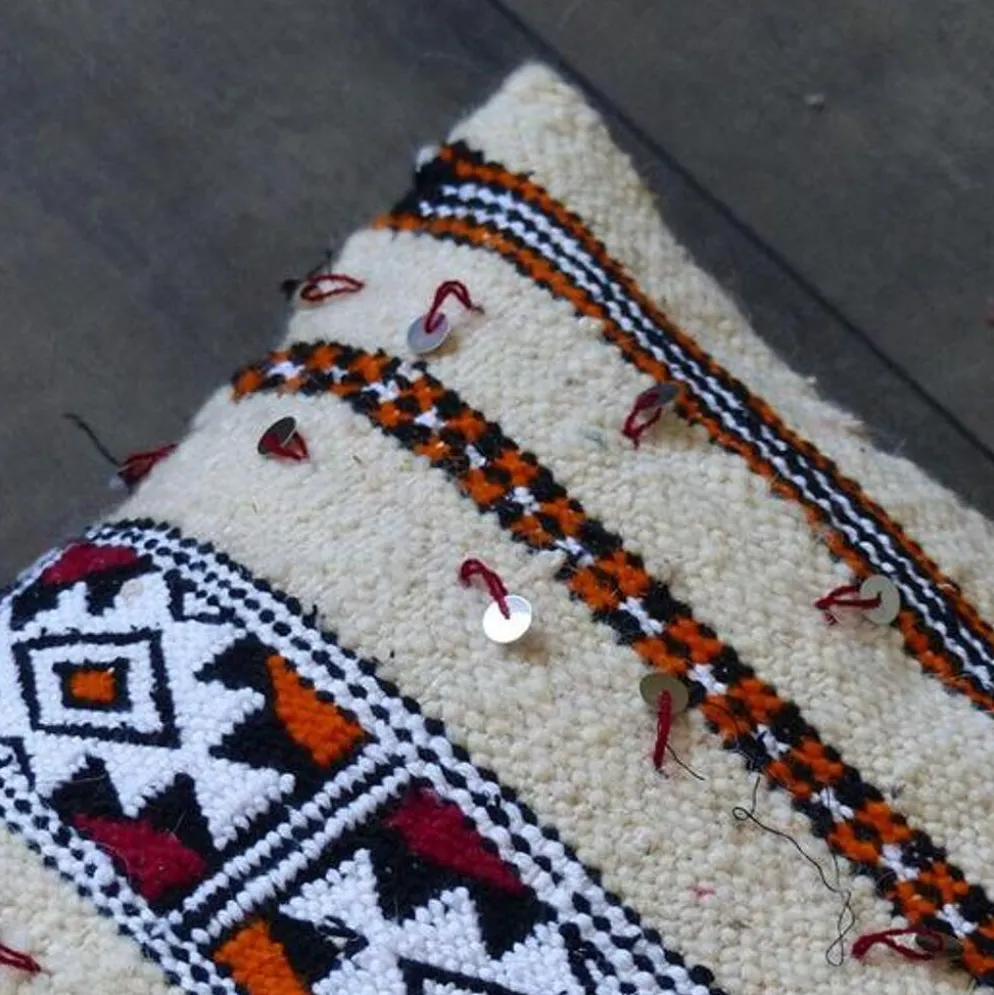 Coussin kilim marocain crème