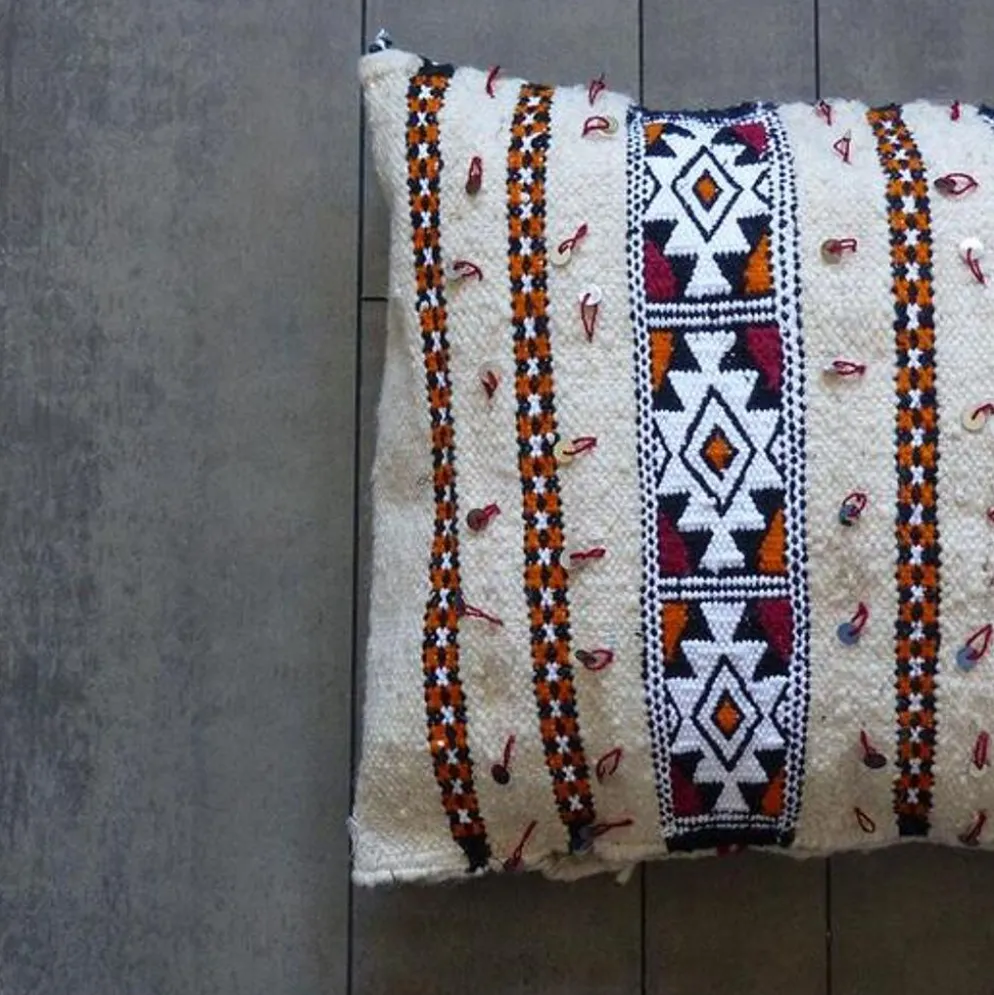 Coussin kilim marocain crème