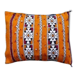 Coussin kilim marocain orange