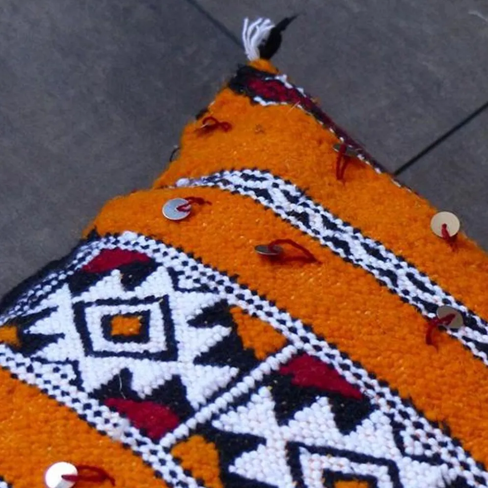 Coussin kilim marocain orange