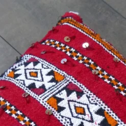 Coussin kilim marocain rouge