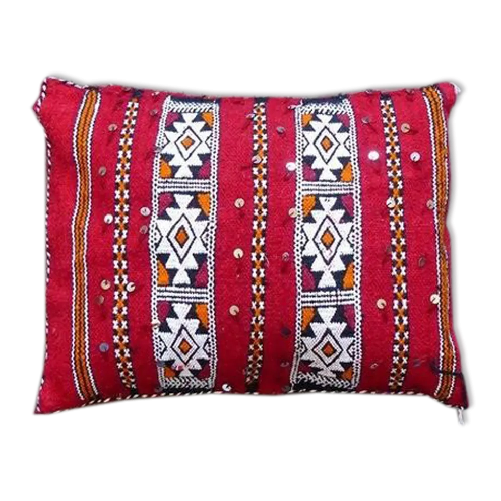 Coussin kilim marocain rouge