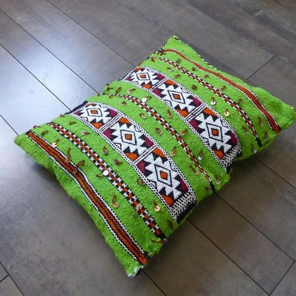 Coussin kilim vert marocain
