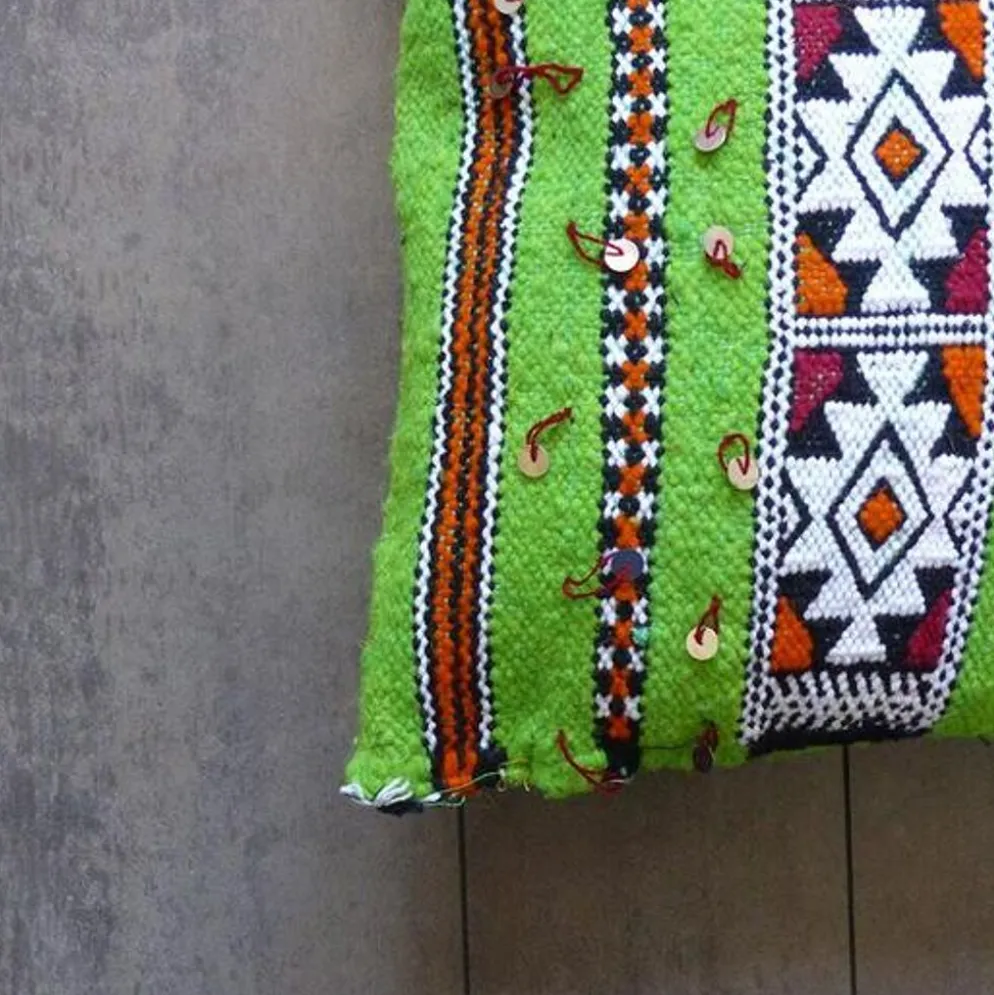 Coussin kilim vert marocain