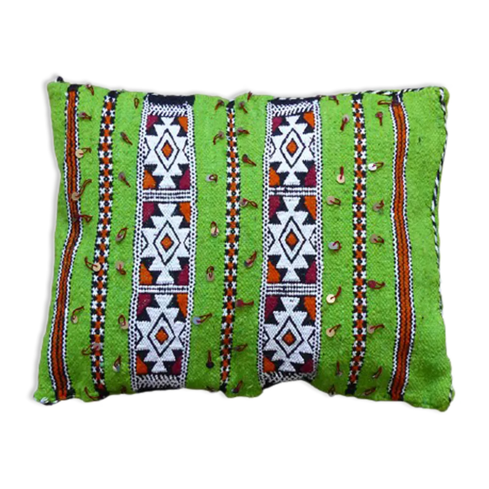 Coussin kilim vert marocain