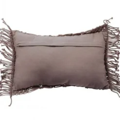 Coussin macramé violet clair tressé 40x60 cm