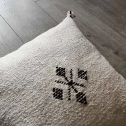 Coussin marocain blanc en coton