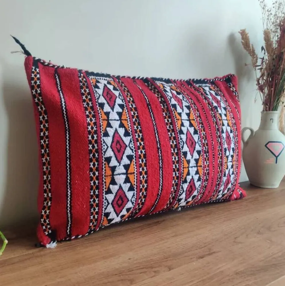 Coussin marocain rouge kilim