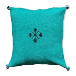 Coussin marocain vert en coton