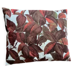 Coussin vintage motif feuilles de vigne vierge