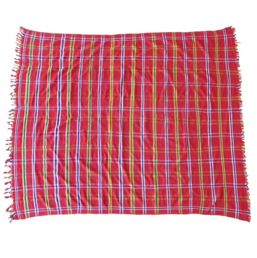 couverture à carreaux vintage du maroc - 179 x 214 cm