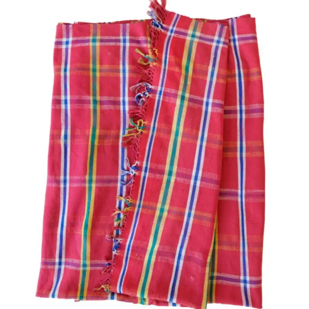 couverture à carreaux vintage du maroc - 179 x 214 cm