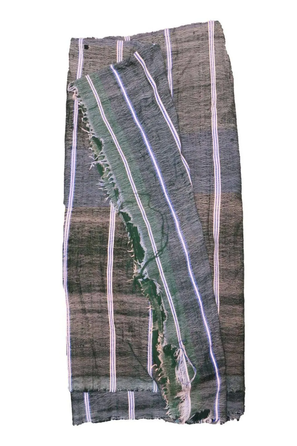couverture vintage Haik à carreaux du maroc - 186 x 206 cm