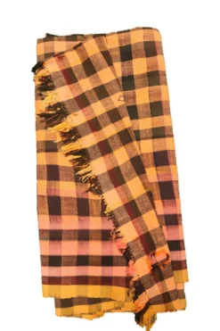 couverture vintage Haik à carreaux du maroc - 174 x 257 cm