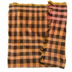 couverture vintage Haik à carreaux du maroc - 174 x 257 cm