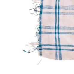 couverture vintage Haik à carreaux du maroc - 156 x 313 cm