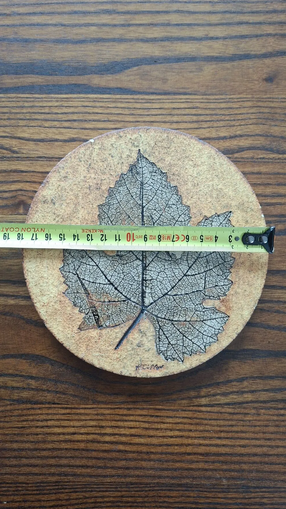 Céramique murale feuille Roger Capron, France années 60-70