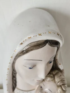 Céramique murale Vierge à l'enfant Italie vintage